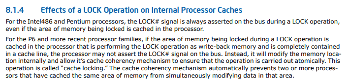Intel手册关于lock前缀的解释